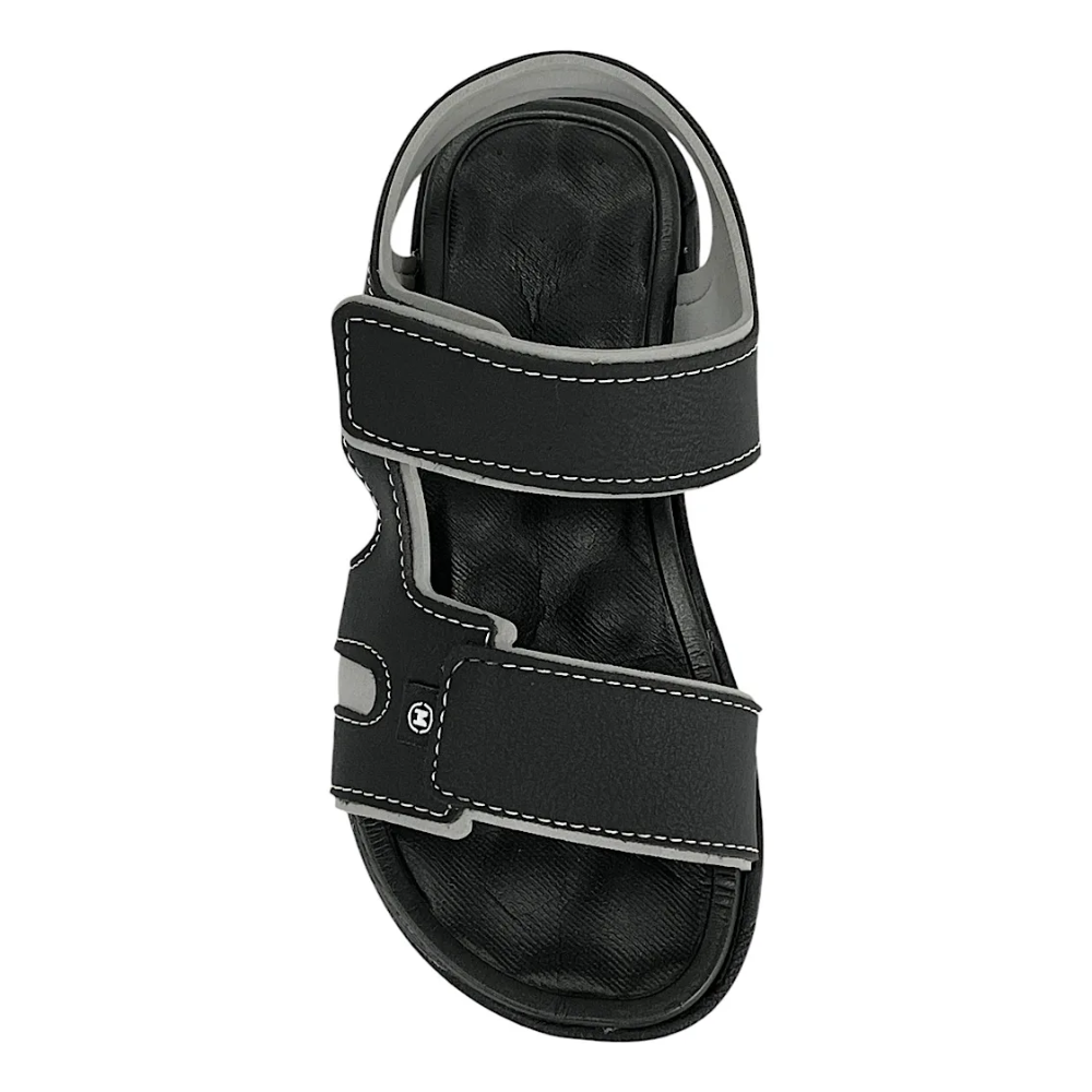 Sandalia Molekinho Infantil 2524331 Meninos Ajuste Velcro Preto 4