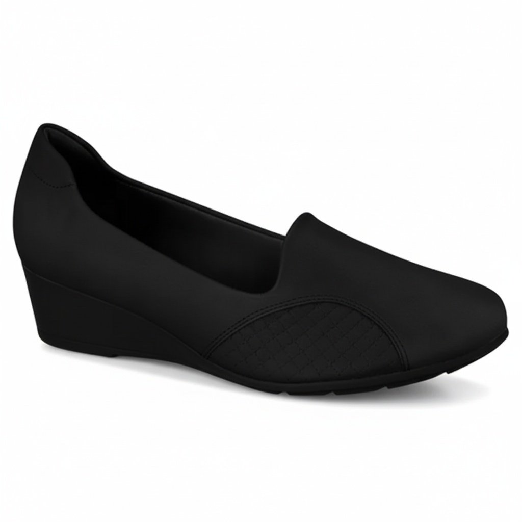 Sapato Modare Feminino Preto Confortavel Ortopedico 