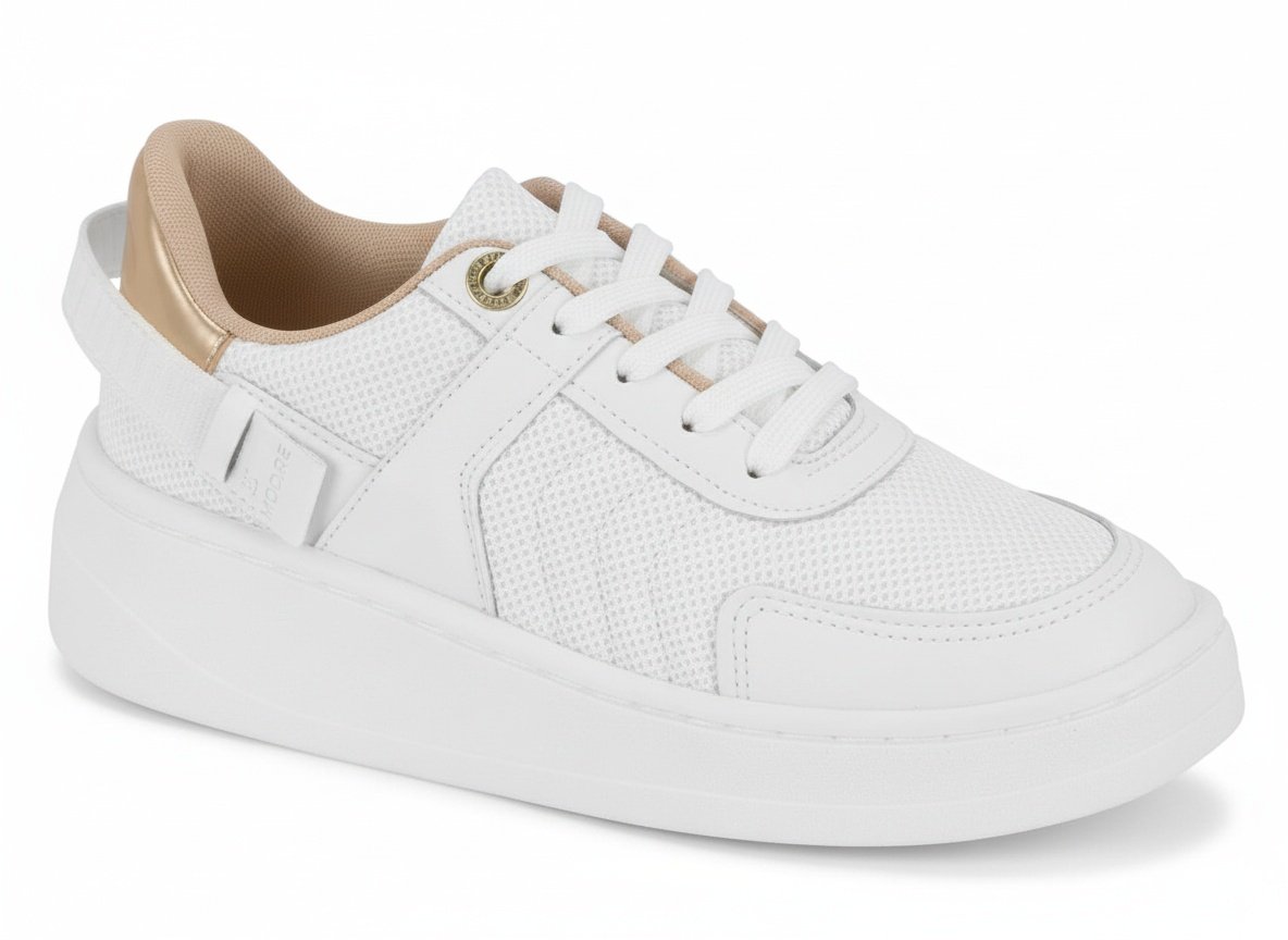 Modare Tenis Urbano Branco Dourado: Leveza e Elegancia Diaria