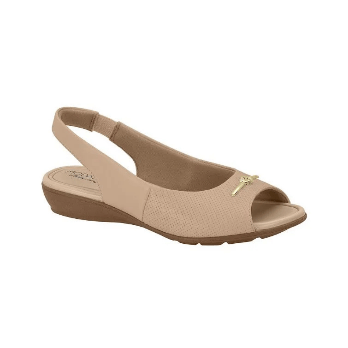 Sandalia Modare Bege Napa Feminino Estilo Versatil 