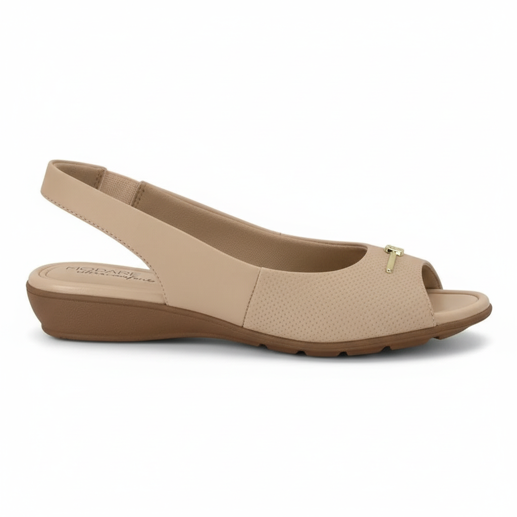 Sandalia Modare Bege Napa Feminino Estilo Versatil  Bege 5
