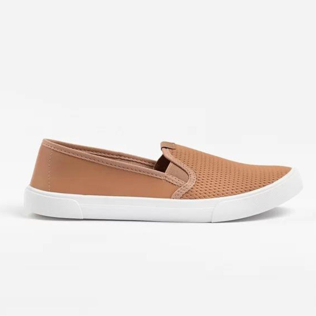 Tenis Moleca Slip On Napa Feminino Bege