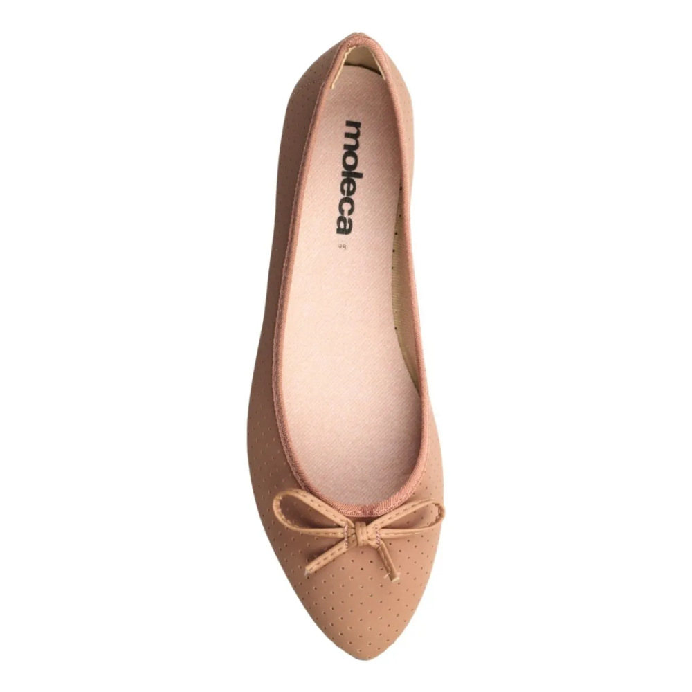 Sapatilha Moleca Nude Bico Fino Laco Elegancia Diaria Bege 4