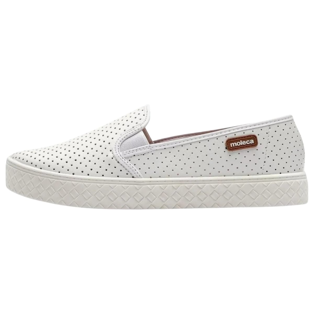 Tenis Moleca Slip On Napa Branco Versatil  Antiderrapante  Branco 4