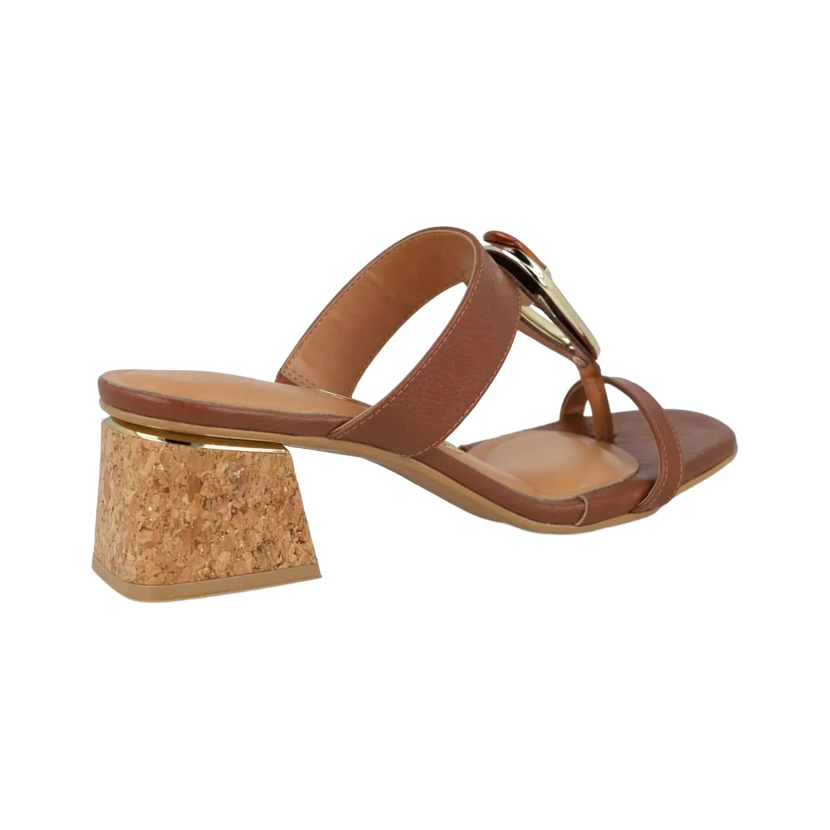 Tamanco Vizzano Calf Mocca Design Moderno Salto Bloco Marrom 5