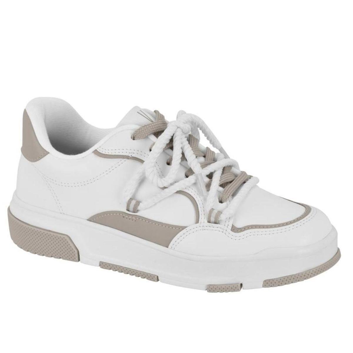 Vizzano Tenis Pelica Branco Cinza Essencia Urbana Sofisticada