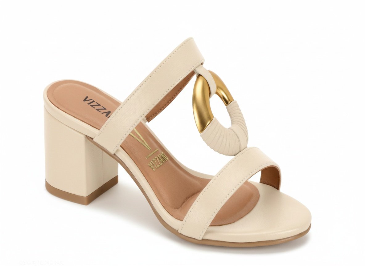 Vizzano Tamanco Pelica Creme Elegancia Descomplicada