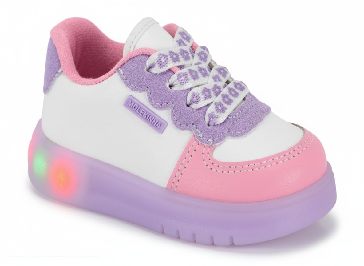 Molekinha Tenis Turim Branco Rosa Ballet: Passos Leves e Seguros