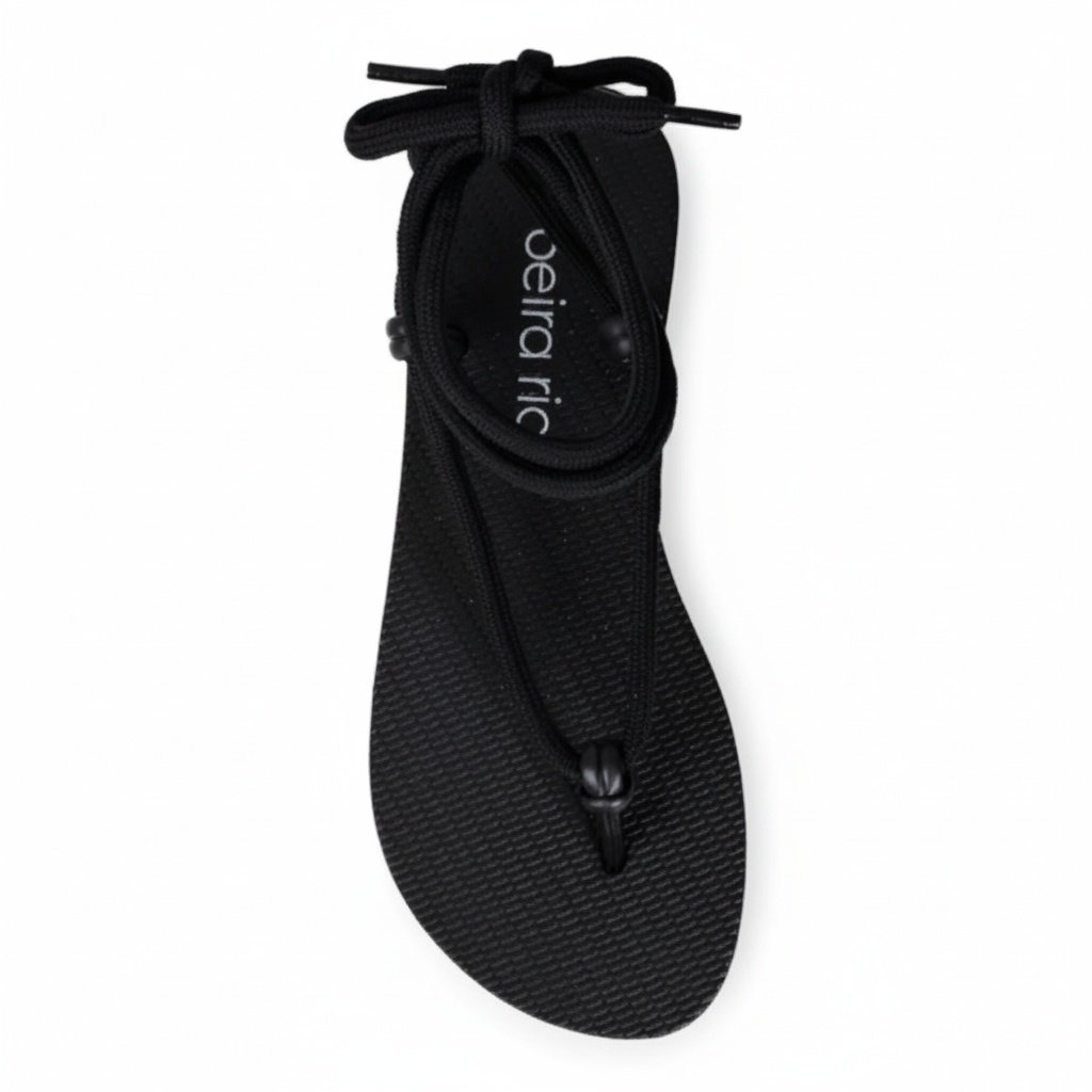 Sandalia Chinelo Beira Rio Cadarco de Amarrar Feminino Preto Preto 6