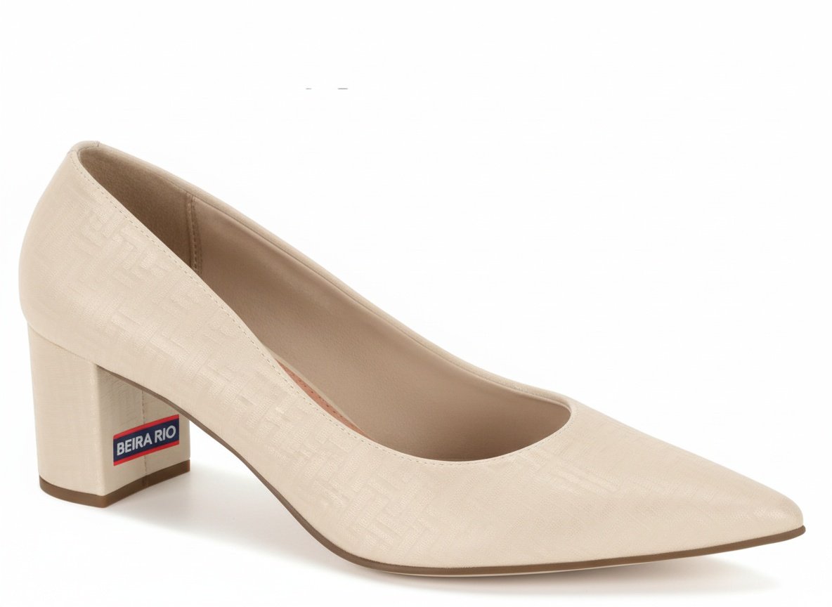 Sapato Beira Rio Napa Turim Creme Conforto Absoluto