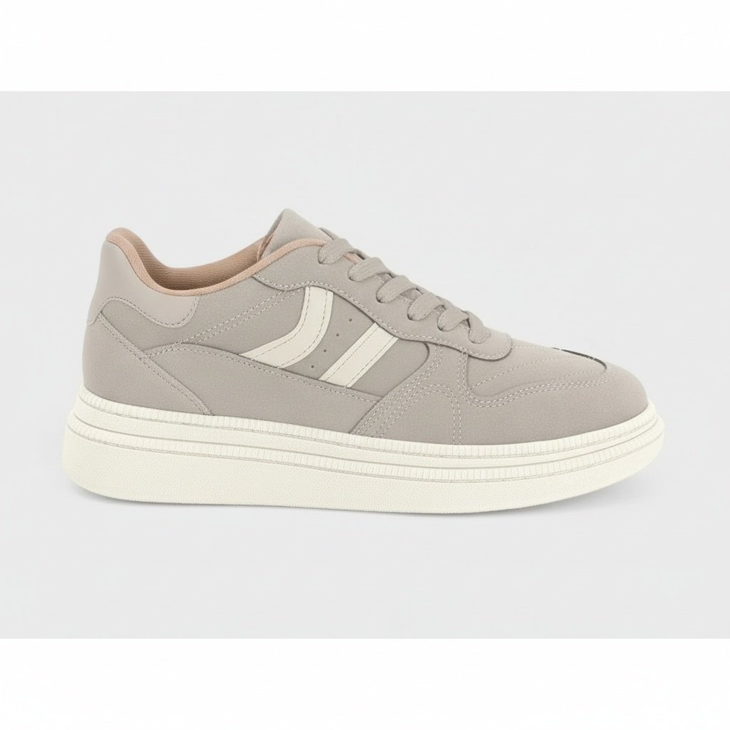 Tenis Moleca Feminino Cinza Branco Off Urbano Casual Cinza 2