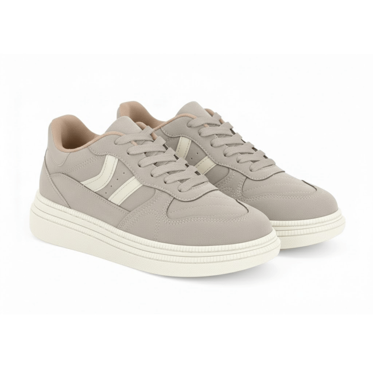 Tenis Moleca Feminino Cinza Branco Off Urbano Casual Cinza 4