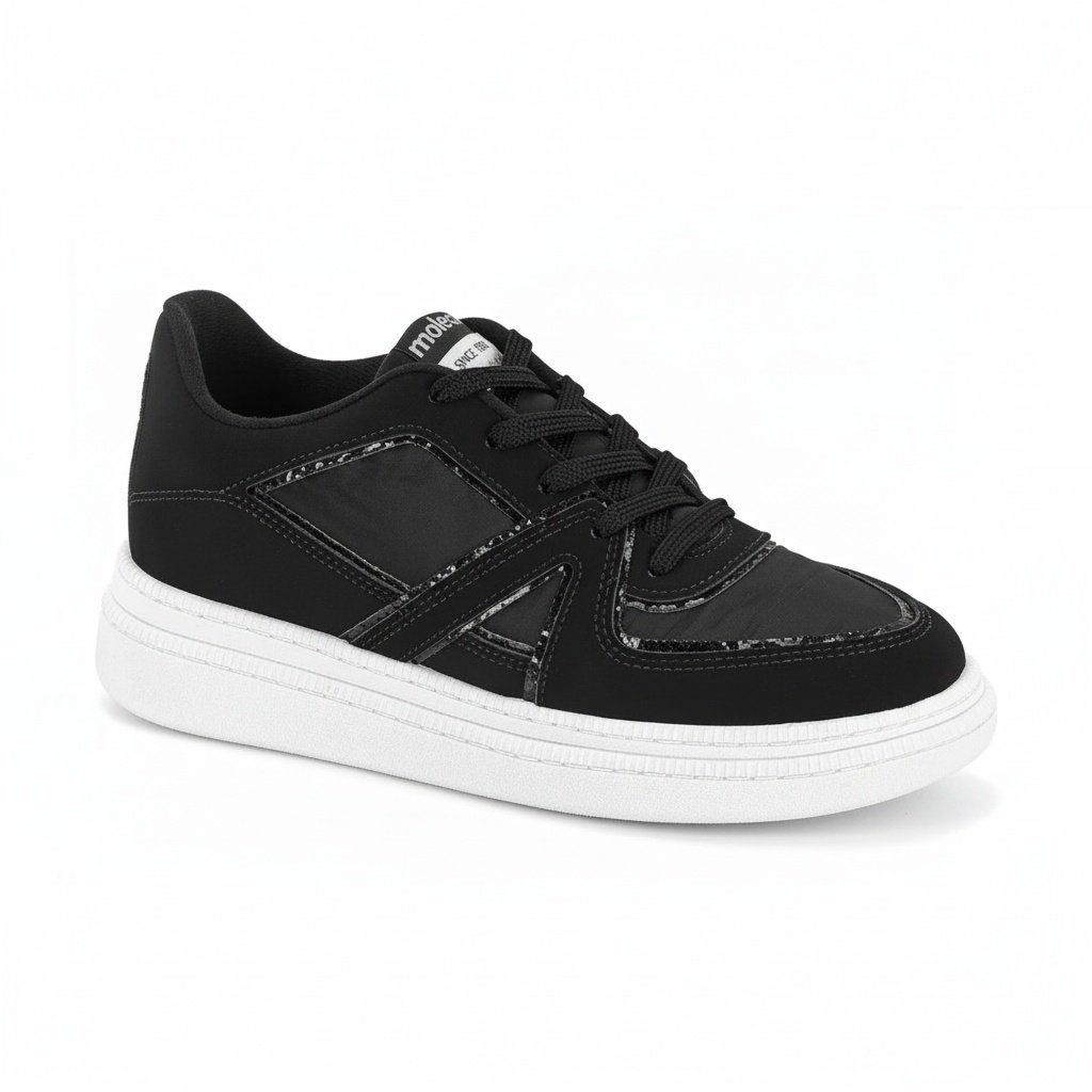 Tenis Moleca Feminino Preto Urbano Casual Diario 