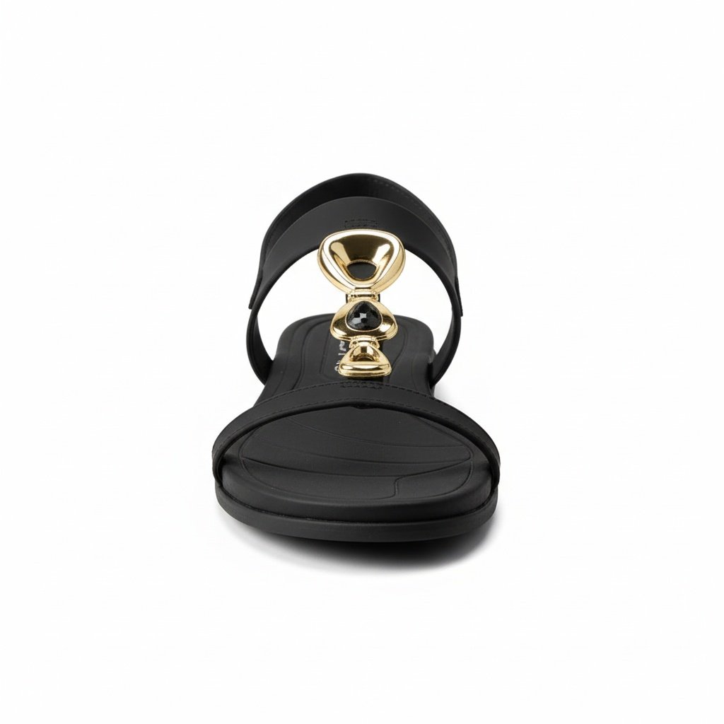 Rasteira Beira Rio Feminina Preta Design Minimalista Casual Preto 3