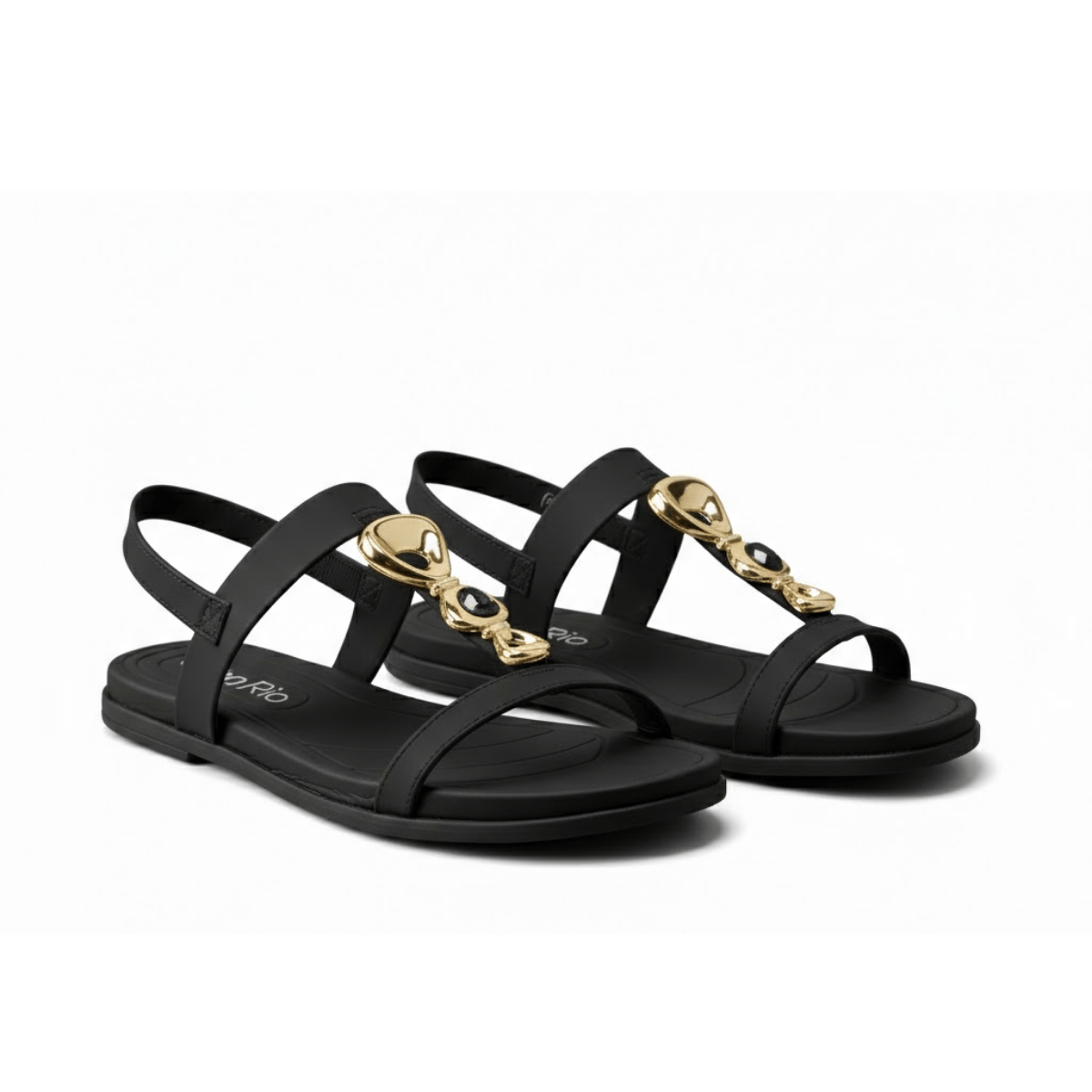 Rasteira Beira Rio Feminina Preta Design Minimalista Casual Preto 4