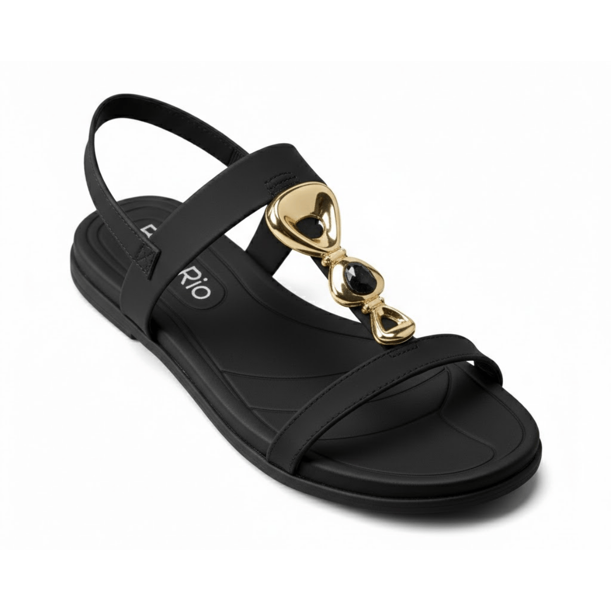 Rasteira Beira Rio Feminina Preta Design Minimalista Casual Preto 6