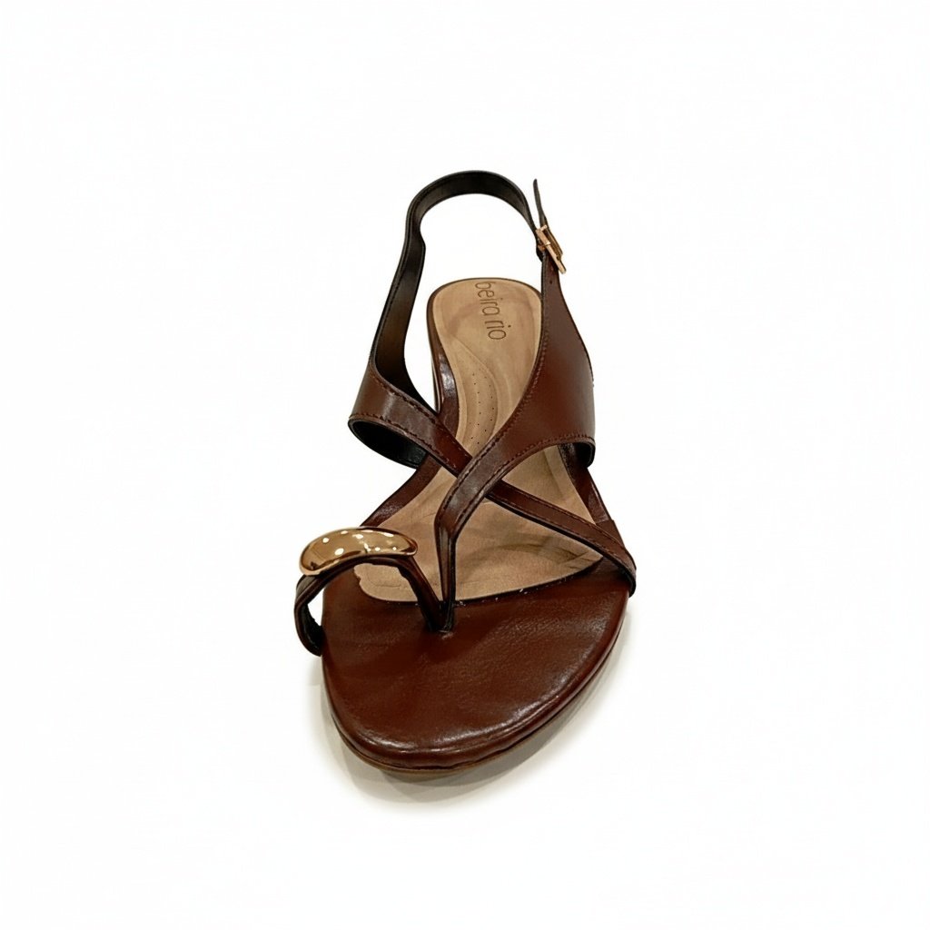 Sandalia Beira Rio Conhaque Napa Design Moderno Confortavel Marrom 2