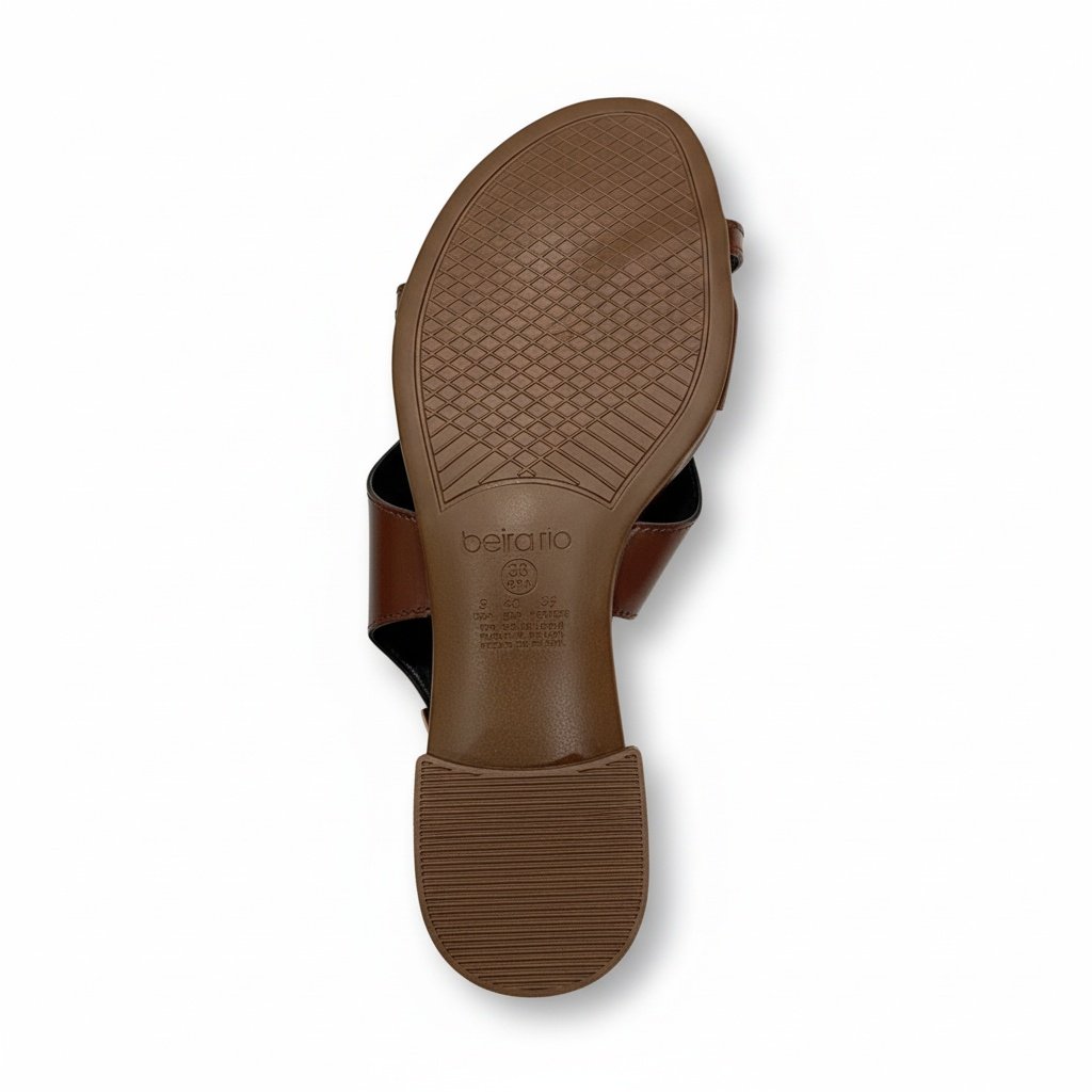 Sandalia Beira Rio Conhaque Napa Design Moderno Confortavel Marrom 6