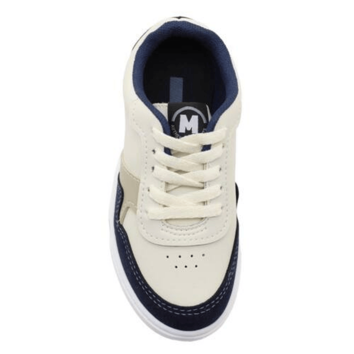 Tenis Molekinho Infantil Napa Branco Off Marinho Areia Bege 3