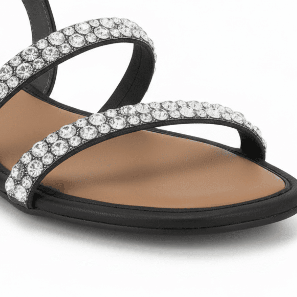 Sandalia Moleca Napa Turim Preto Cristal Feminina Versatil Preto 5