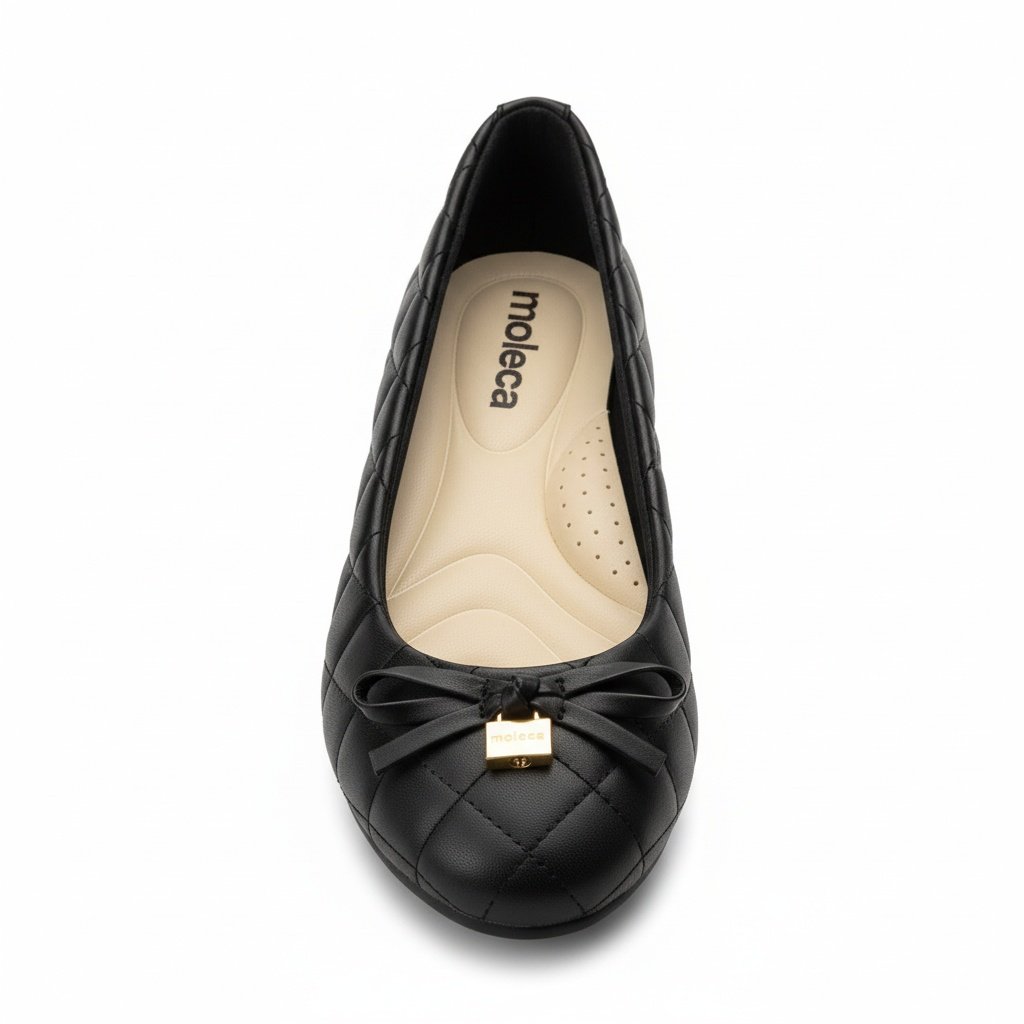 Sapatilha Moleca Preta Antiderrapante Feminina Casual Preto 3