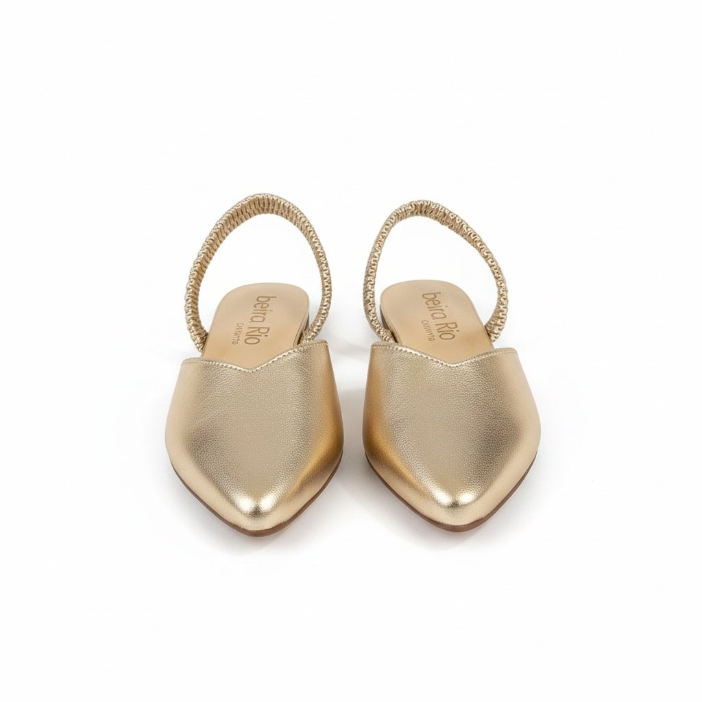 Mule Beira Rio Dourada Brilhante Versatilidade Casual Dourado 2