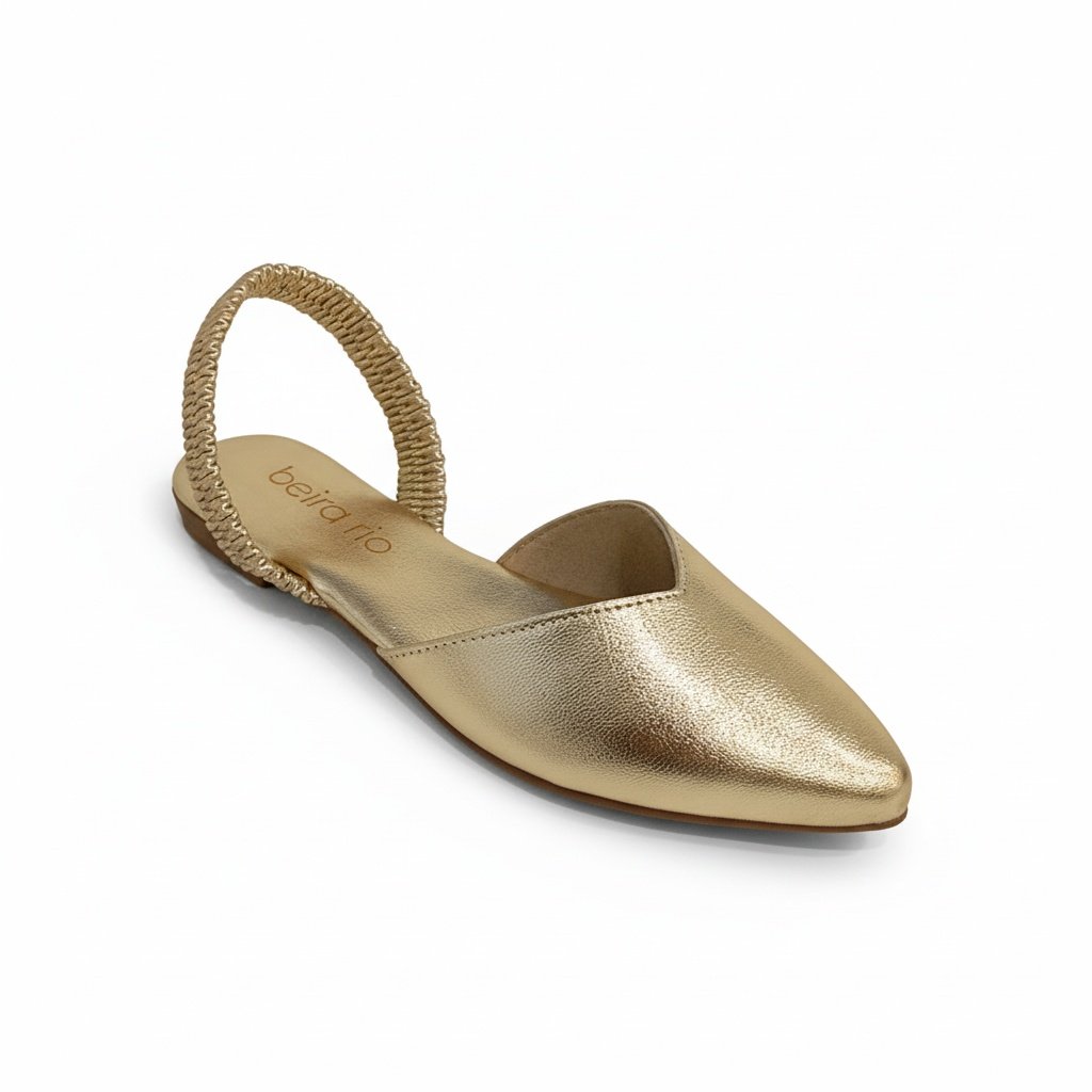 Mule Beira Rio Dourada Brilhante Versatilidade Casual