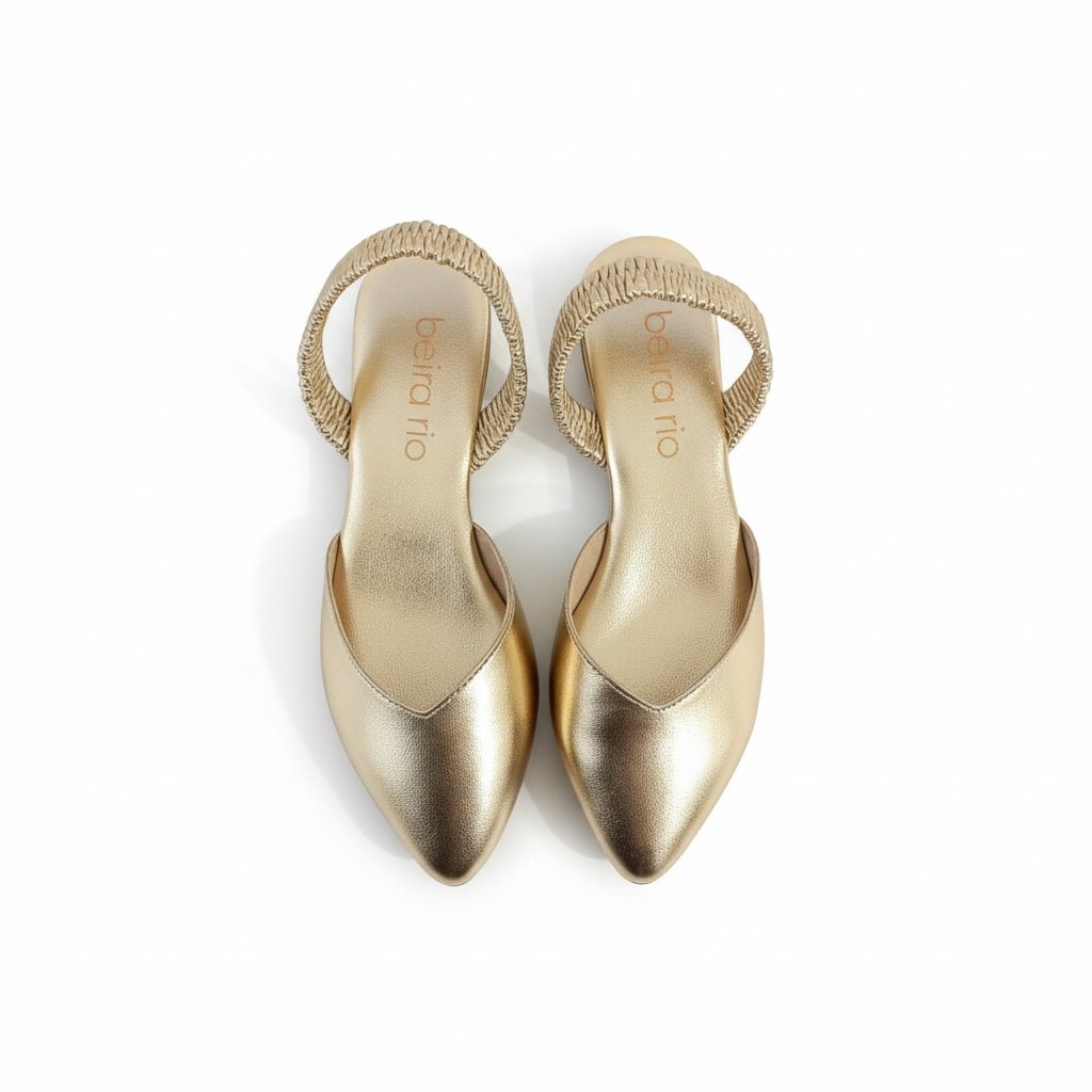 Mule Beira Rio Dourada Brilhante Versatilidade Casual Dourado 3