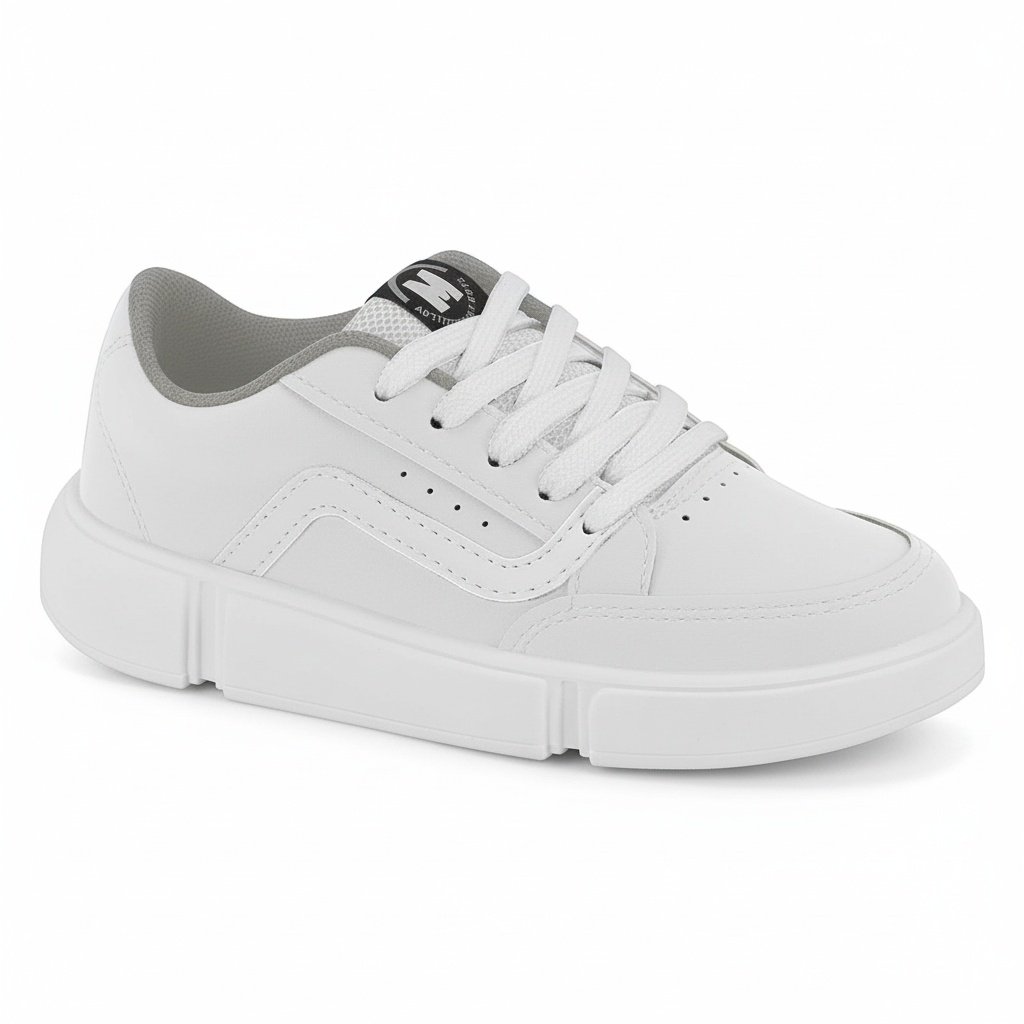 Tenis Molekinho Branco Infantil Cadarco Ajuste Velcro