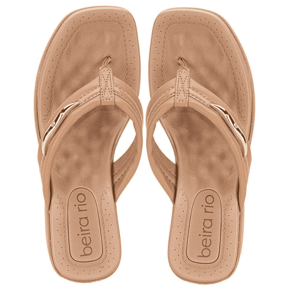 Moleca Tamanco Feminina Nude Ouro Rosado Ortopedica Bege 2