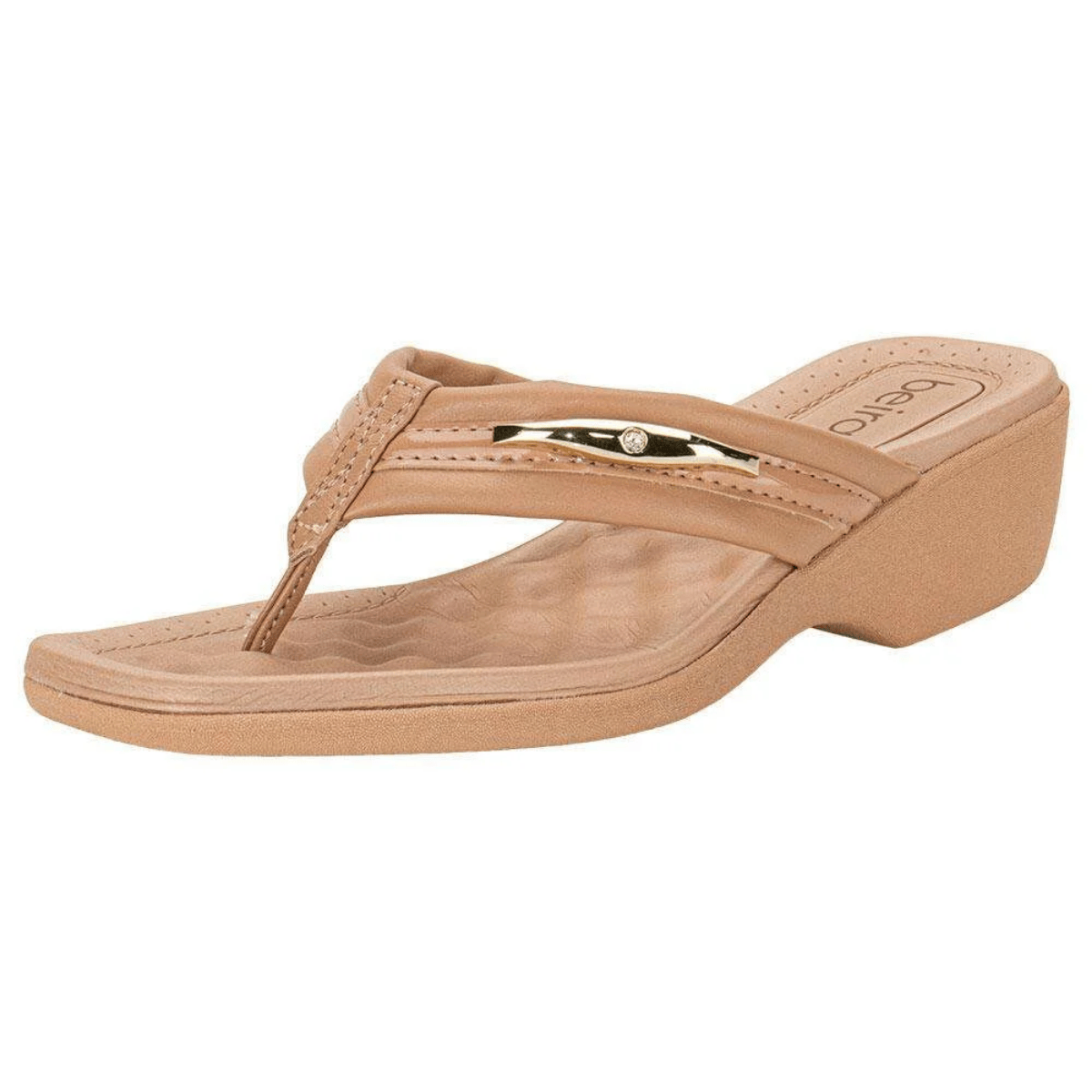Moleca Tamanco Feminina Nude Ouro Rosado Ortopedica Bege 4