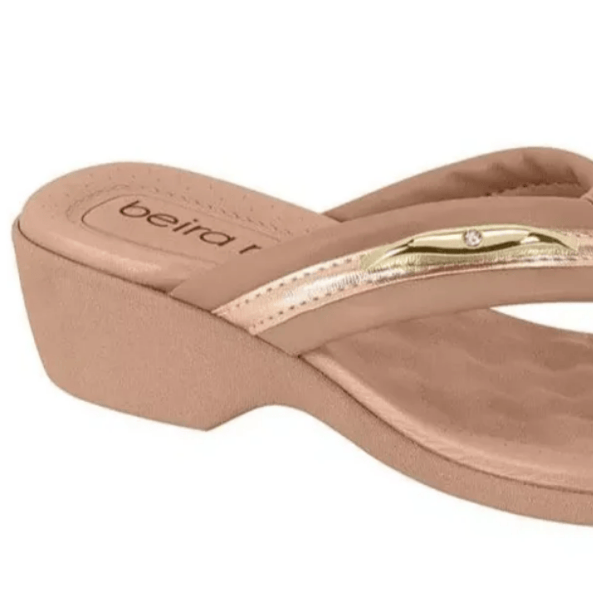 Moleca Tamanco Feminina Nude Ouro Rosado Ortopedica Bege 5