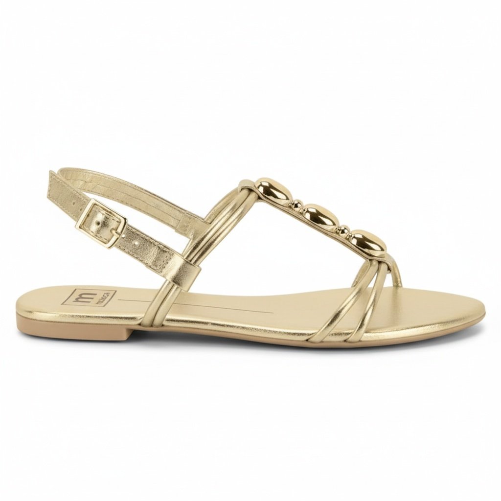 Rasteira Moleca Feminina Dourada Versatilidade Casual Dourado 2