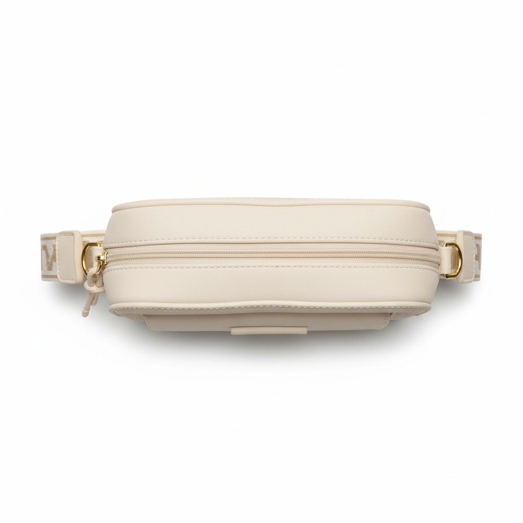 Moleca Bolsa PVC Branco Off Design Urbano Leveza Bege 3