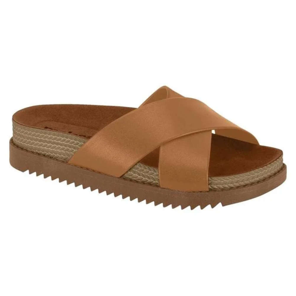 Moleca Tamanco Napa Turim Camel Estilo Moderno Feminino