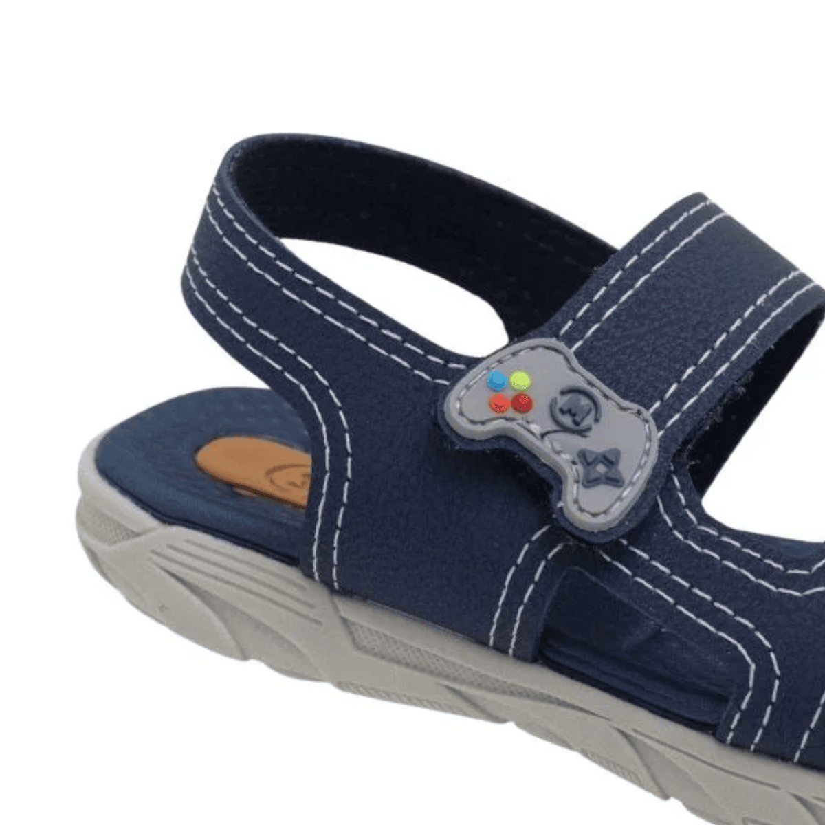 Molekinho Sandalia Marinho Design Anatomico Meninos Velcro Azul Marinho 3