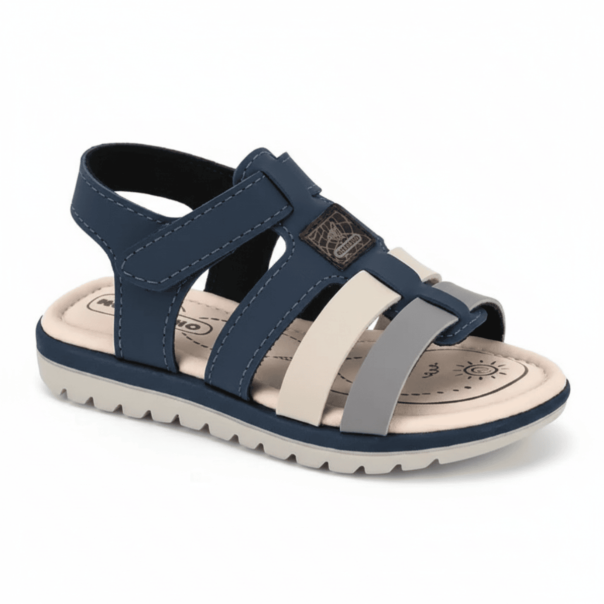 Sandalia Molekinho Macia Ultraleve Marinho Branco Off 