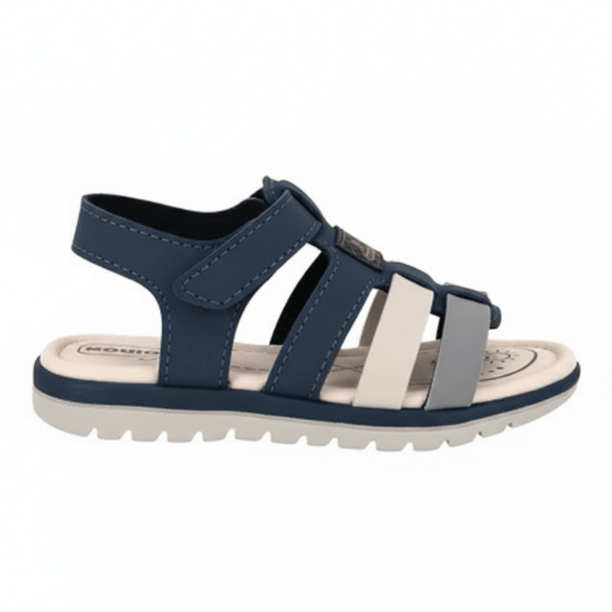 Sandalia Molekinho Macia Ultraleve Marinho Branco Off  Azul 3