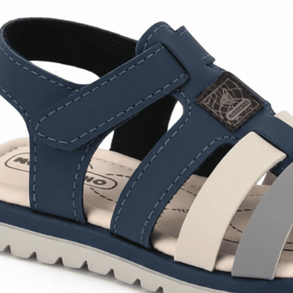 Sandalia Molekinho Macia Ultraleve Marinho Branco Off  Azul 4