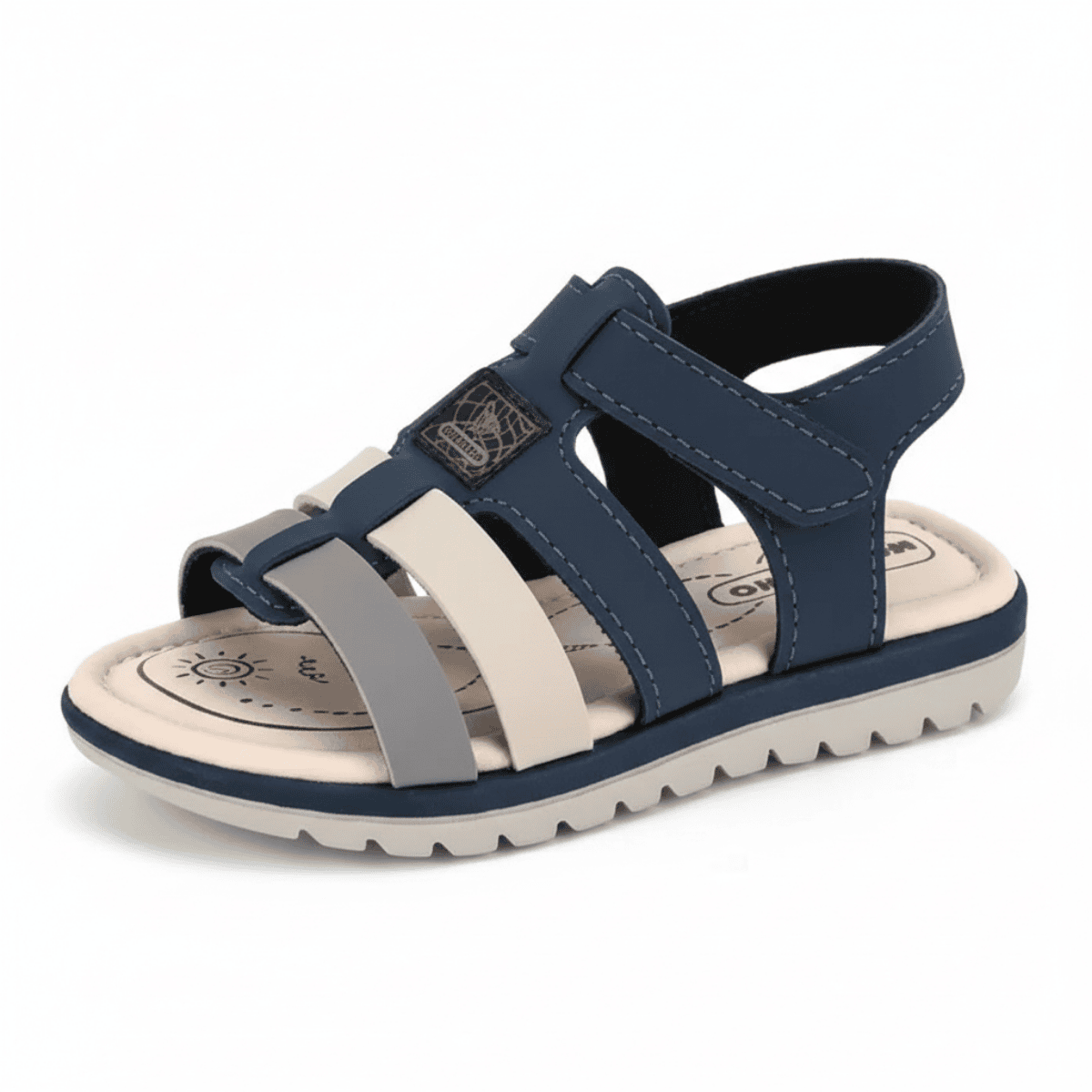 Sandalia Molekinho Macia Ultraleve Marinho Branco Off  Azul 5