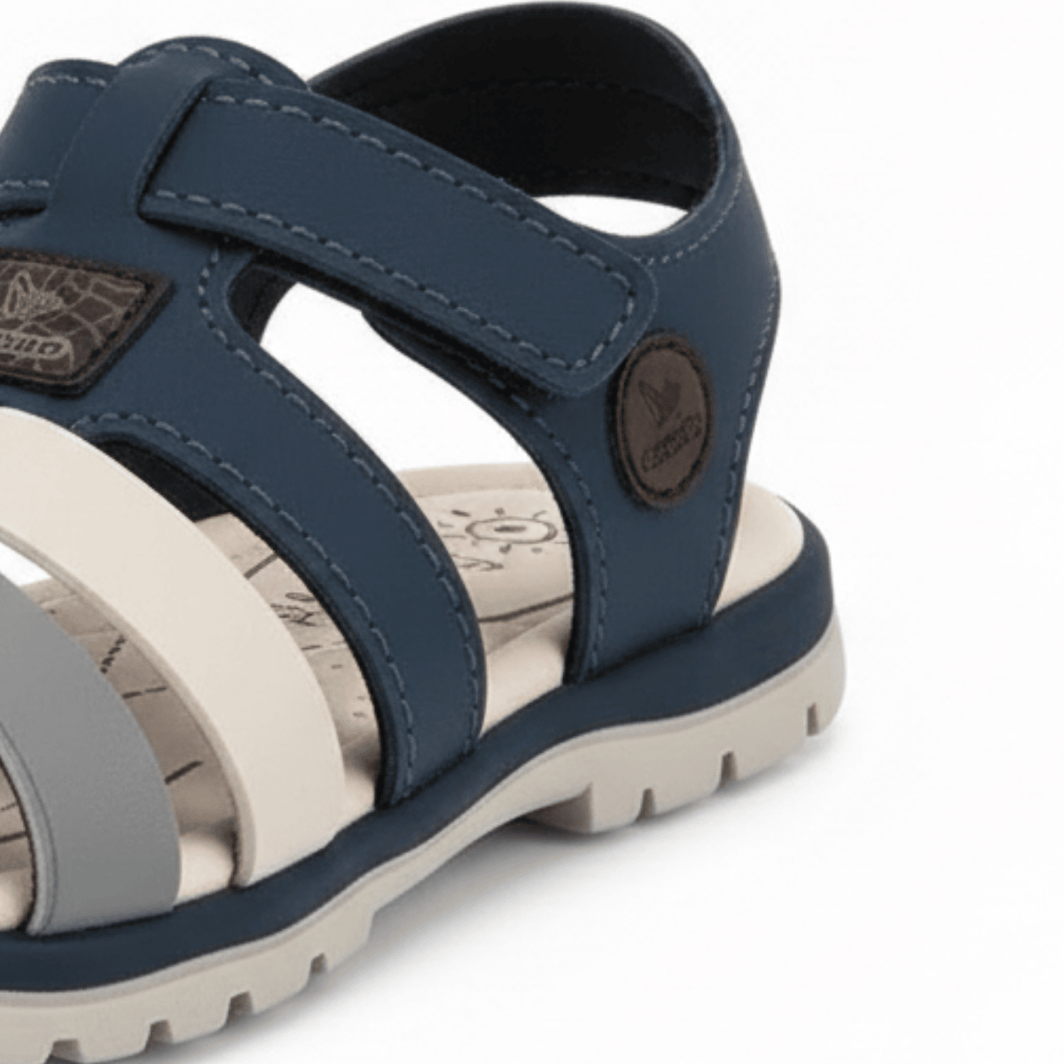 Sandalia Molekinho Macia Ultraleve Marinho Branco Off  Azul 6