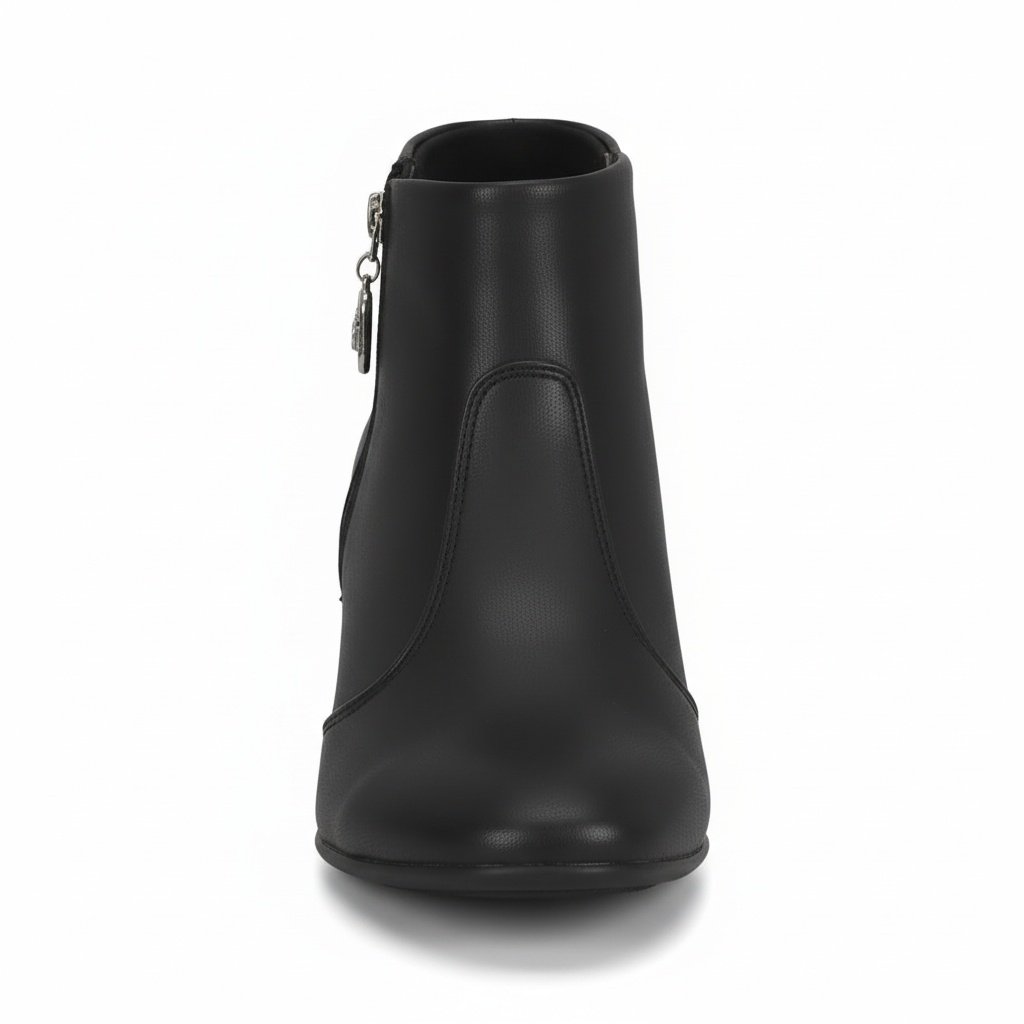 Bota Beira Rio Feminina Napa Preto Ziper Lateral Preto 2