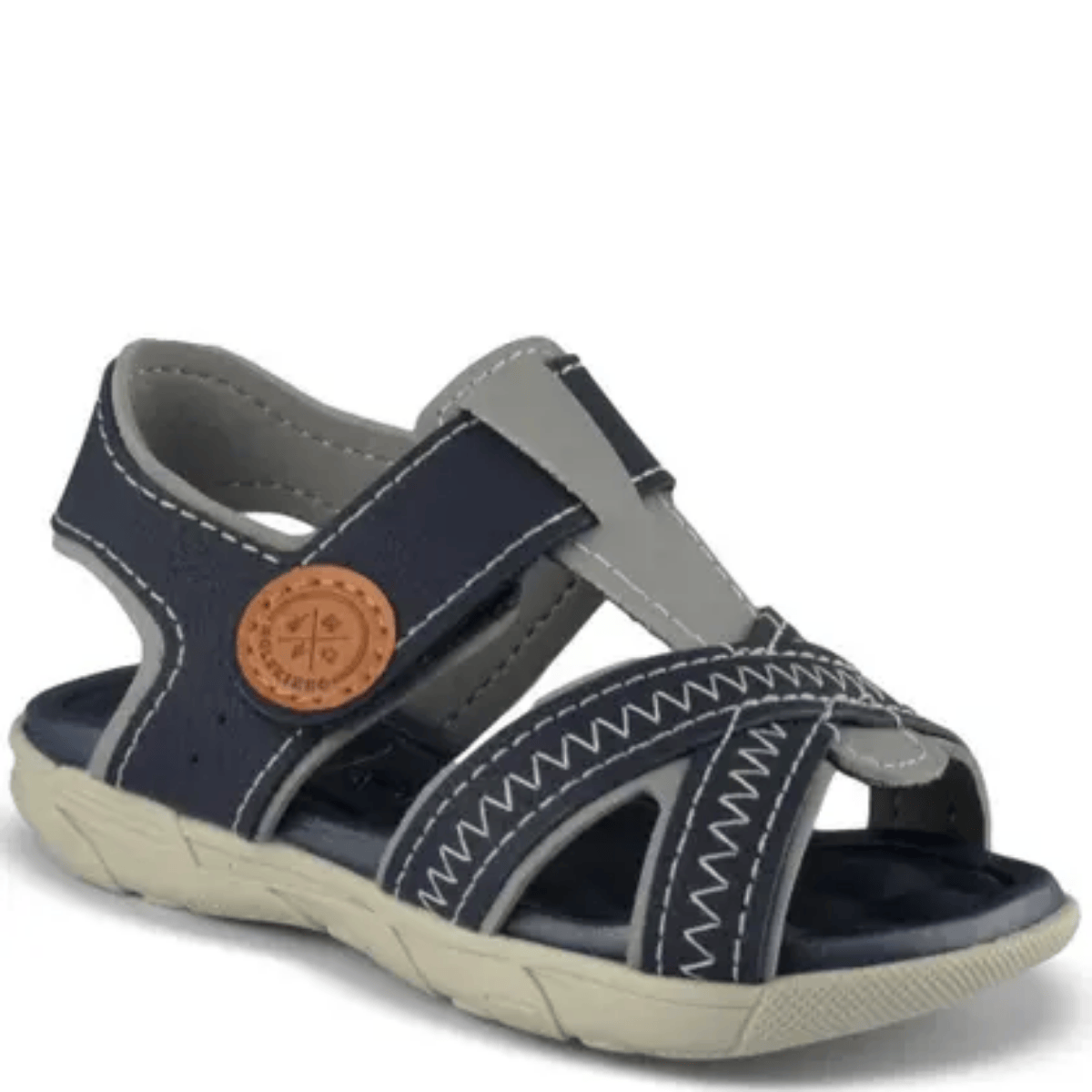 Molekinho Sandalia Infantil Napa Marinho Cinza Ultraleve 
