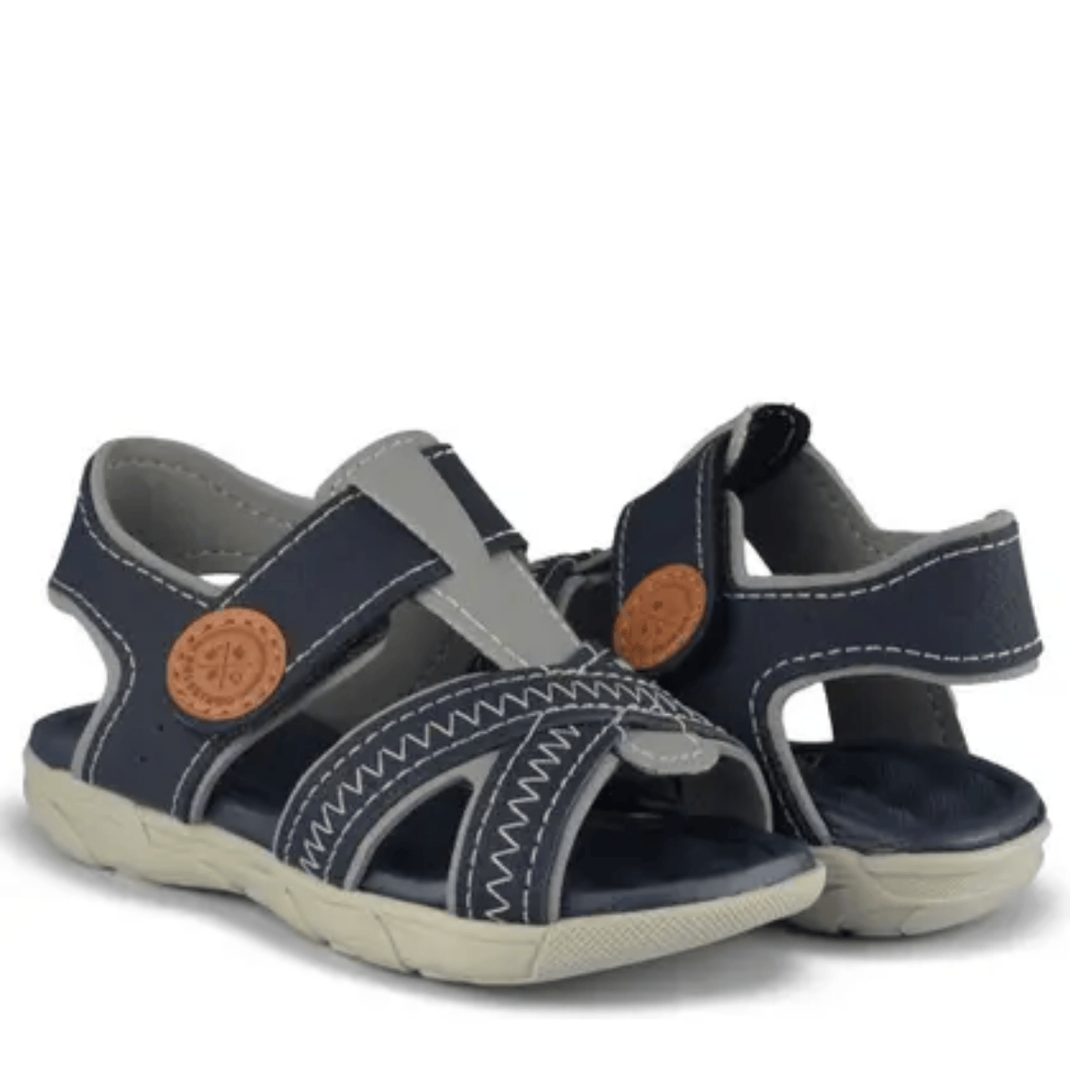 Molekinho Sandalia Infantil Napa Marinho Cinza Ultraleve  Azul Marinho 4