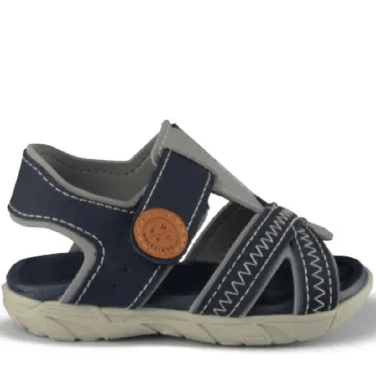 Molekinho Sandalia Infantil Napa Marinho Cinza Ultraleve  Azul Marinho 5