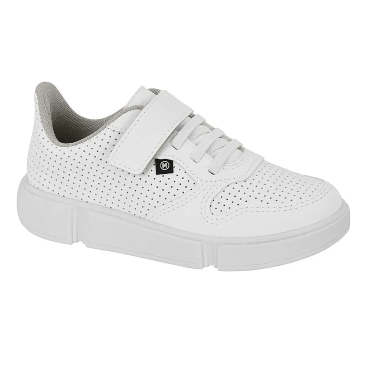 Molekinho Tenis Branco Infantil Meninos Velcro Versatil