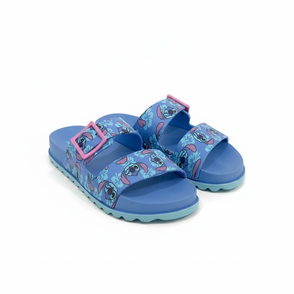 Chinelo Grendene Stitch Infantil Conforto Diversao Azul 5