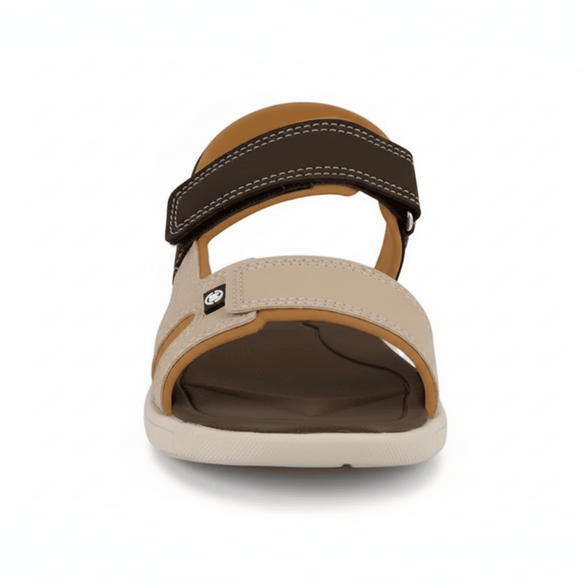 Sandalia Molekinho Infantil Leve Cafe Areia Ajuste Velcro Marrom/Bege 2