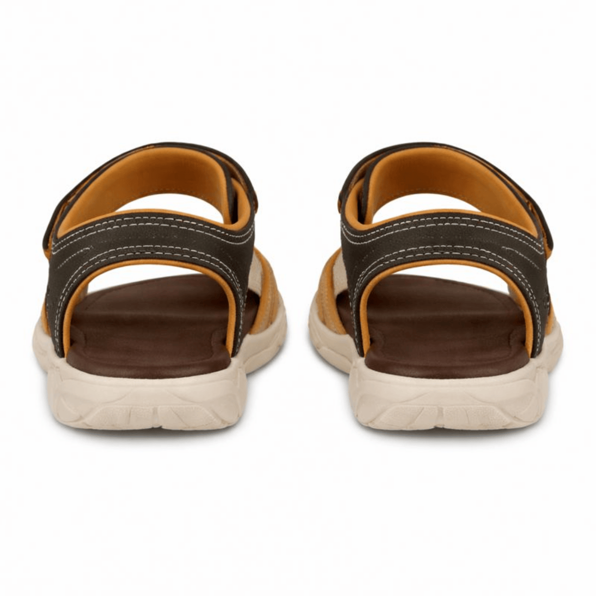 Sandalia Molekinho Infantil Leve Cafe Areia Ajuste Velcro Marrom/Bege 5