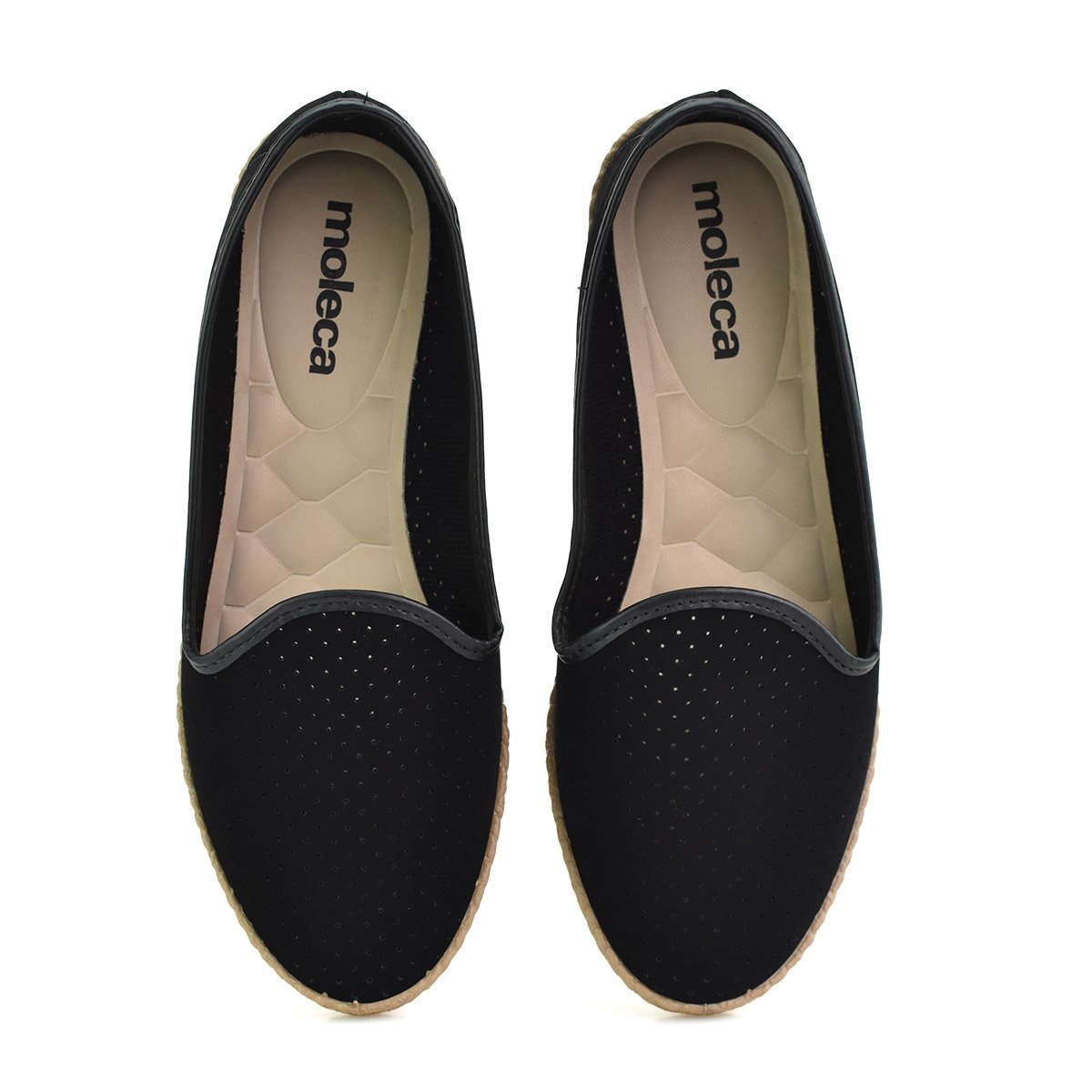 Sapatilha Moleca Nobuck Microperfuros Feminina Ultraleve Preto 3